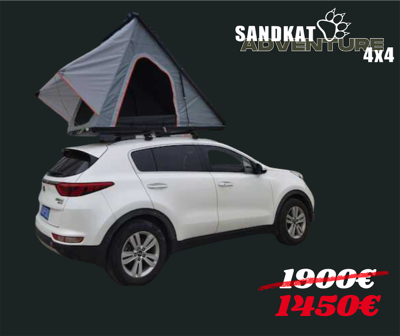Sandkat4x4 - QUEEN - Tente de toit coque rigide Alu 120 x 210 - 1-2 personnes
