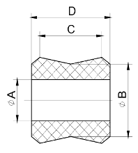 Silentbloc pour amortisseur arrière - montage en bas - SR0020049 - Prado90/95